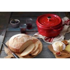Staub Gietijzeren Braadpan 24 Cm / 3,8 L, Rond, Kersenrood -Keukenbenodigdheden 000017827
