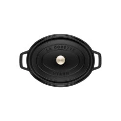 Staub Gietijzeren Braadpan 27 Cm / 3,25 L, Ovaal, Zwart -Keukenbenodigdheden 40500 231 0 3 2
