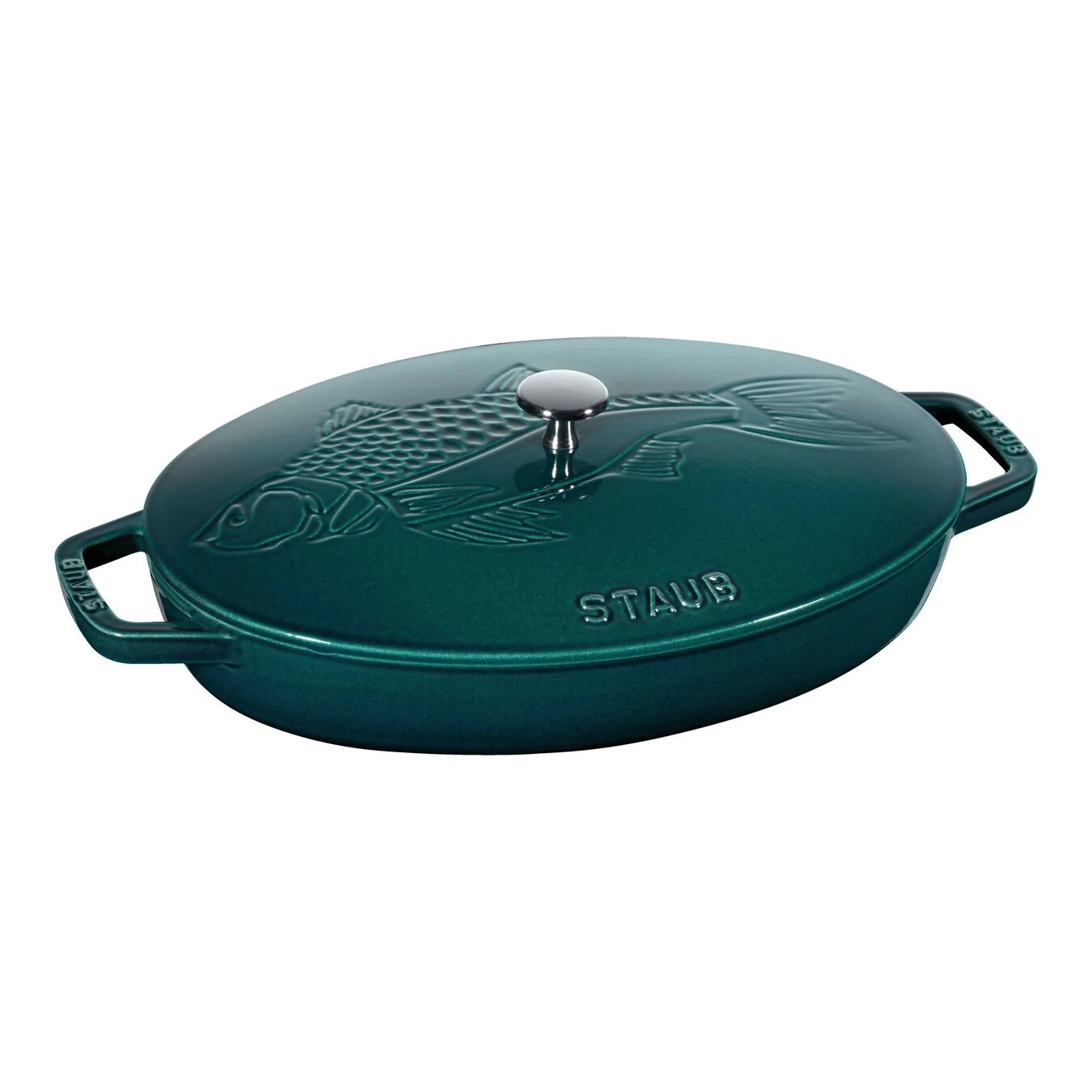 Staub Ovenschaal Met Deksel 33 Cm, Ovaal, La-mer 3 Staub Ovenschaal Met Deksel 33 Cm, Ovaal, La-mer