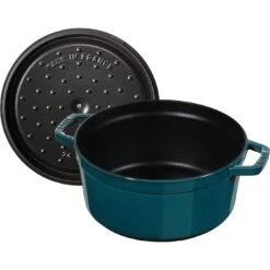 Staub Gietijzeren Braadpan 26 Cm / 5,25 L, Rond, La-mer -Keukenbenodigdheden 40509 137 0 5