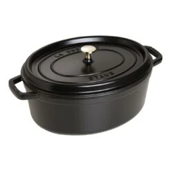Staub Gietijzeren Braadpan 33 Cm / 6,75 L, Ovaal, Zwart