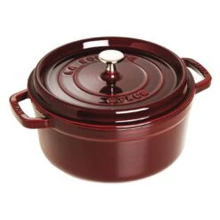 Staub Gietijzeren Braadpan 26 Cm / 5,25 L, Rond, Grenadine Rood