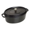 Staub Gietijzeren Braadpan 37 Cm / 8 L, Ovaal, Zwart -Keukenbenodigdheden 40509 370 0 1