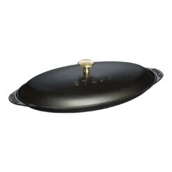 Staub Ovenschaal Met Deksel 31 Cm, Ovaal, Zwart
