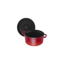 Staub Gietijzeren Braadpan 22 Cm / 2,5 L, Rond, Kersenrood -Keukenbenodigdheden 40509 814 0 5