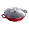 Staub Wok Met Glazen Deksel 30 Cm, Kersenrood