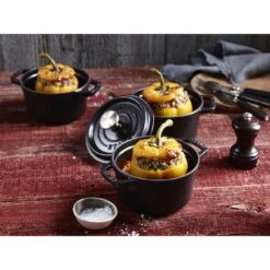 Staub Gietijzeren Braadpan 12 Cm / 400 Ml, Rond, Zwart -Keukenbenodigdheden 424422428