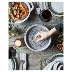 Staub Gietijzeren Braadpan 24 Cm / 3,8 L, Rond, Grafietgrijs -Keukenbenodigdheden 750030969