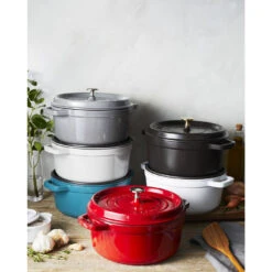 Staub Gietijzeren Braadpan 24 Cm / 3,8 L, Rond, Grafietgrijs -Keukenbenodigdheden 750031056